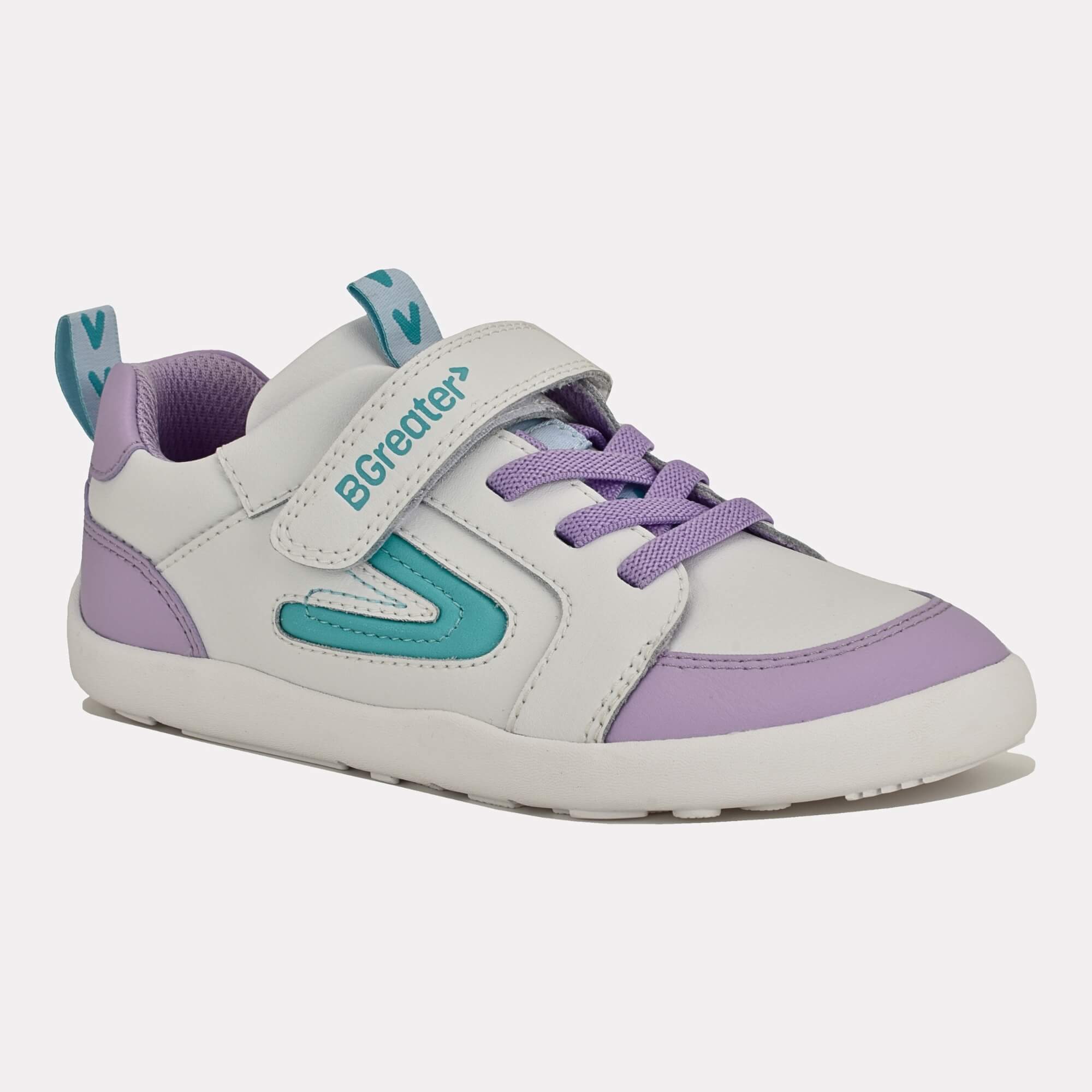 All Leather Lev - Lilac White