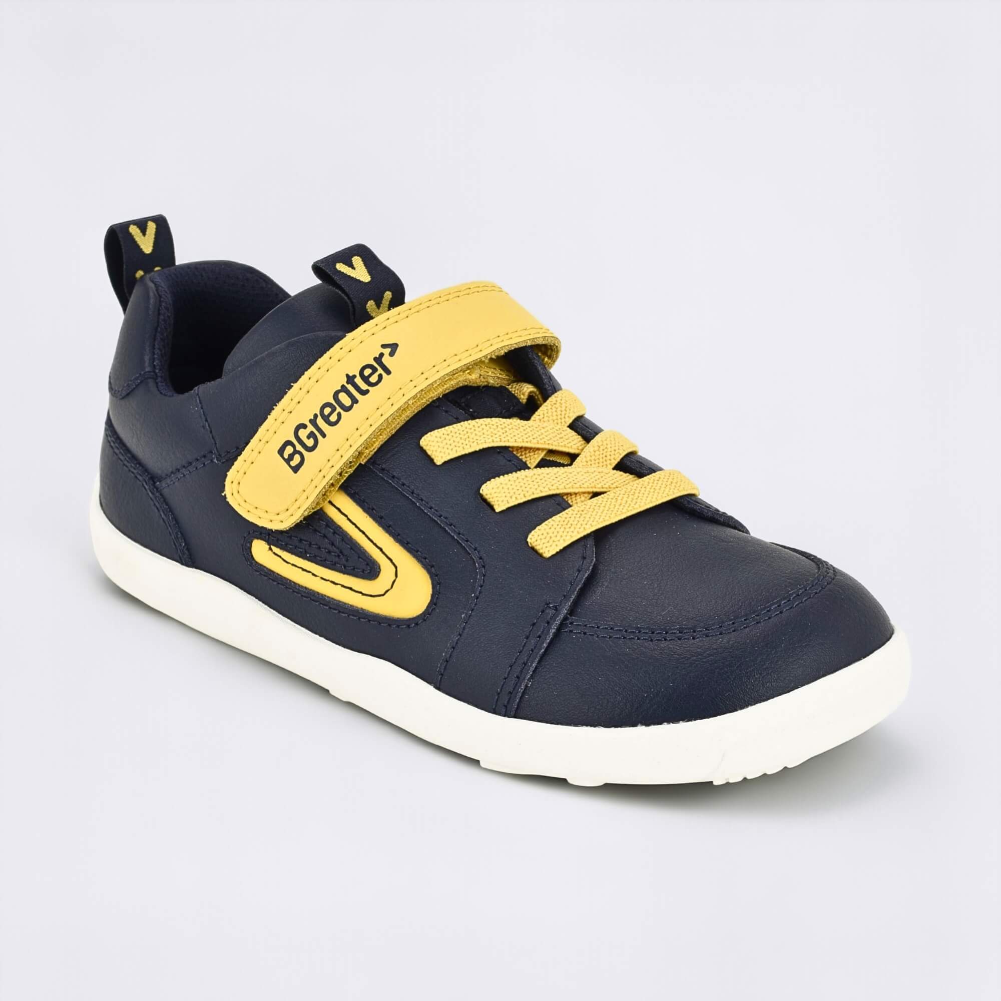 All Leather Lev - Navy Yellow